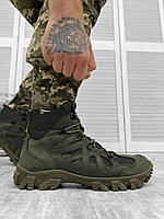 Тактические берцы Troya олива летние, мужские военные прочные ботинки кожа вставки кордура, армейские берцы