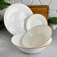 Обеденный набор посуды жаропрочное стекло 19 предметов Maestro MR-30054-19S Набор квадратных тарелок 6 персон