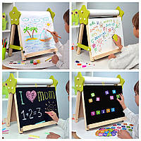 Детский настольный мольберт 5 в 1 Люмик двусторонний набор для рисования творчества и учебы Подарок ребенку
