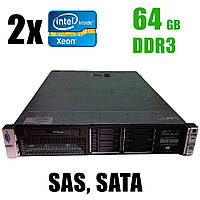 Сервер 2U HP ProLiant DL380p G8 SFF / 2 x Intel Xeon E5-2620 (6(12)ядер по 2.0-2.5GHz) / 64GB DDR3 / NO HDD /