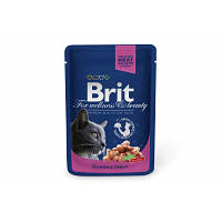 Влажный корм для кошек Brit Premium Cat Pouches with Salmon&Trout 100 г (8595602505999) - Топ Продаж!