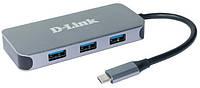 D-Link USB-Концентратор DUB-2335 3xUSB3.0, 1xUSB-C/PD, 1xHDMI 1.4b, 1xGE, USB-C Hutko Хватай Это