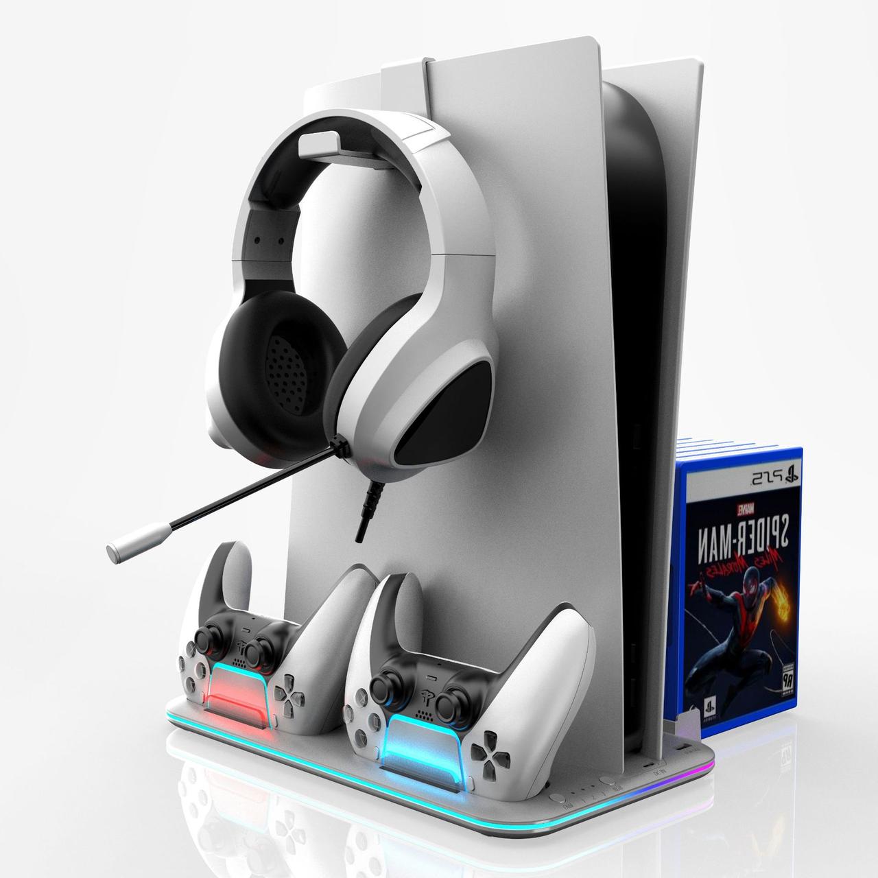 Док станція для PS5/PS5 Slim STK DZ504, док станція PS5, пс5 слім, док станція для джойстиків dualsense