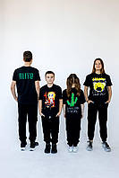 Стильная качественная футболка с прикольными принтами для подростков, зеленая, черная, унисекс.