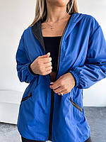 Жіноча двостороння куртка колір чорний-електрик р.універсальний 454221