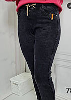 Модные джинсы джегинсы весна/лето на резинке большие размеры 50-60 черные