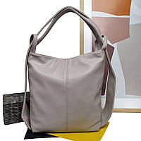 Большая женская сумка-мешок искусственная кожа серый Арт.A-94454 grey Eteral Smile (Китай)
