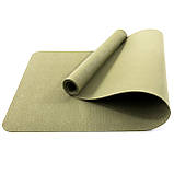 Килимок для йоги та фітнесу (каремат) + фітбол м'яч для фітнесу, вагітних 55 см OSPORT Set 90 (n-0120) Хакі-чорний, фото 3