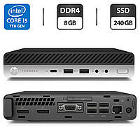 Неттоп Б-класс HP ProDesk 600 G3 Mini PC USFF / Intel Core i5-7500T (4 ядра по 2.7-3.3 GHz) / 8GB DDR4 / 240GB SSD / HD Graphics