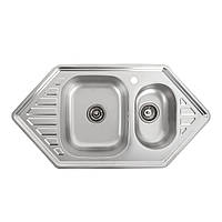 Кухонна мийка з нержавіючої сталі Platinum 9550D ДЕКОР (0,8/180 мм)