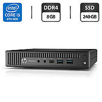 Неттоп HP ProDesk 600 G2 Mini PC USFF / Intel Core i5-6500T (4 ядра по 2.5 - 3.1 GHz) / 8 GB DDR4 / 240 GB SSD / Intel HD Graphics