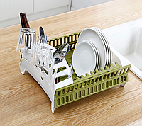 Органайзер для посуды Compact Dish Rack Складная настольная сушилка для посуды из пластика TKTK