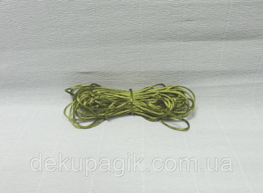 Шнур атласний, Оливковий, 0,2 см, фото 1