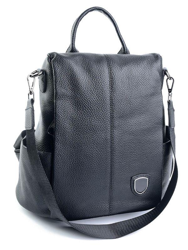 Жіночий шкіряний рюкзак  HZ-8037 Black. Купити жіночі рюкзаки гуртом і в роздріб із натуральної шкіри в Україні