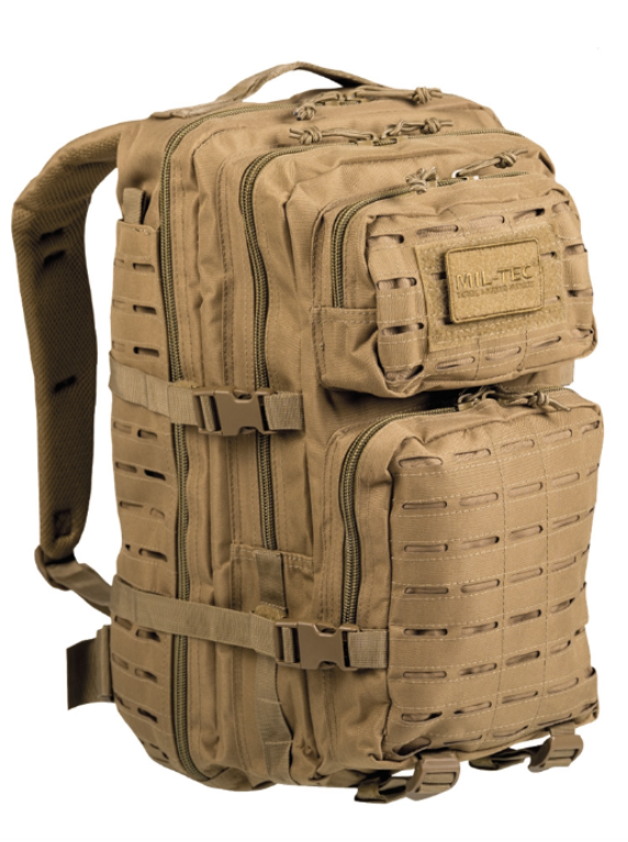 Рюкзак тактичний лазер 36л MIL-TEC (14002705-36) штурмовий чоловічий ранець військовий великий рюкзак сумка Койот