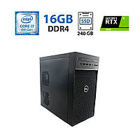 Рабочая станция Dell Precision 3630 MT / Intel Core i7-8700K (6 (12) ядер по 3.7 - 4.7 GHz) / 16 GB DDR4 / 240