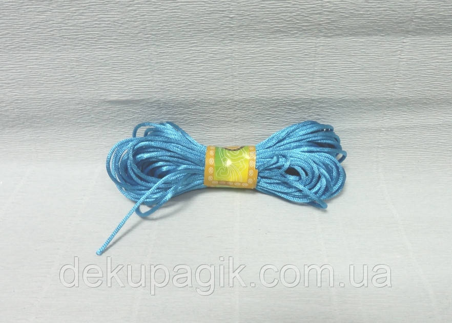 Шнур атласний, Синій, 0,2 см, фото 1