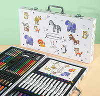 Детский набор для рисования "Inspire children" 95 предметов для творчества со скетч маркерами в чемоданчике