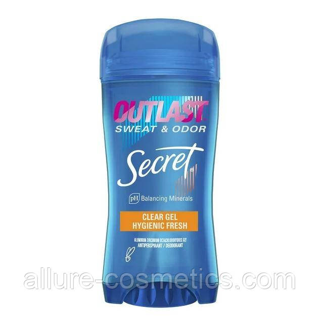 Гелевый дезодорант Secret Outlast Clear Gel Antiperspirant Deodorant Ph Balanced Minerals Hygienic Fresh 73g, фото 1