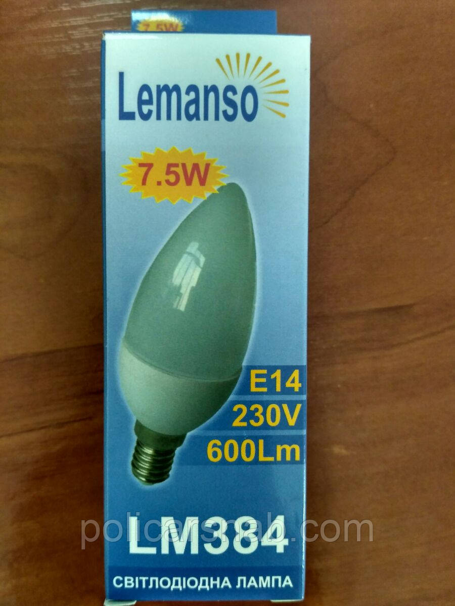 Лампа LED светодиодная 7.5W 600Lm 2700К,4500К,6500К Е14 свеча LM384 - фото 3 - id-p410809230