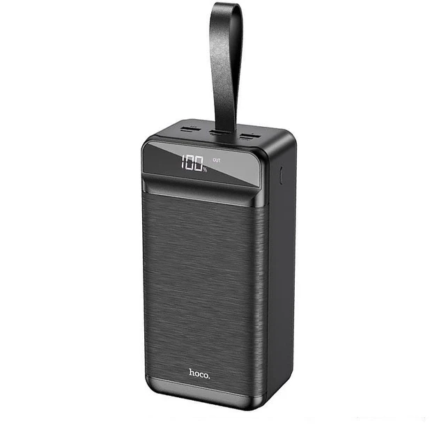 УМБ Павербанк 60000 mah 10.5W з ліхтарем портативний зарядний пристрій Hoco DB31 3USB/Type-C/Lightning, 2.1A Чорний