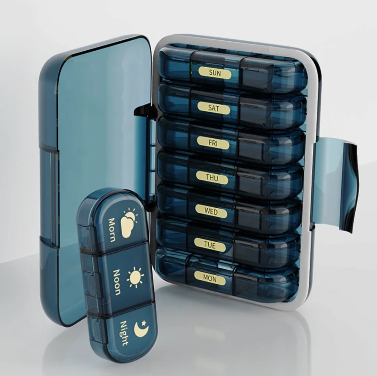 Переносний органайзер для таблеток (3 рази на день) GJ-8608, таблетниця Blue, фото 1
