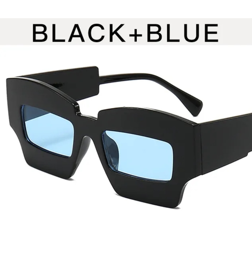Чорно-блакитні сонцезахисні окуляри, захист від ультрафіолетових променів UV400. Оригінальні окуляри для креативних людей.