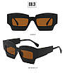 Чорно-коричневі сонцезахисні окуляри, захист від ультрафіолетових променів UV400. Оригінальні окуляри для креативних людей., фото 2