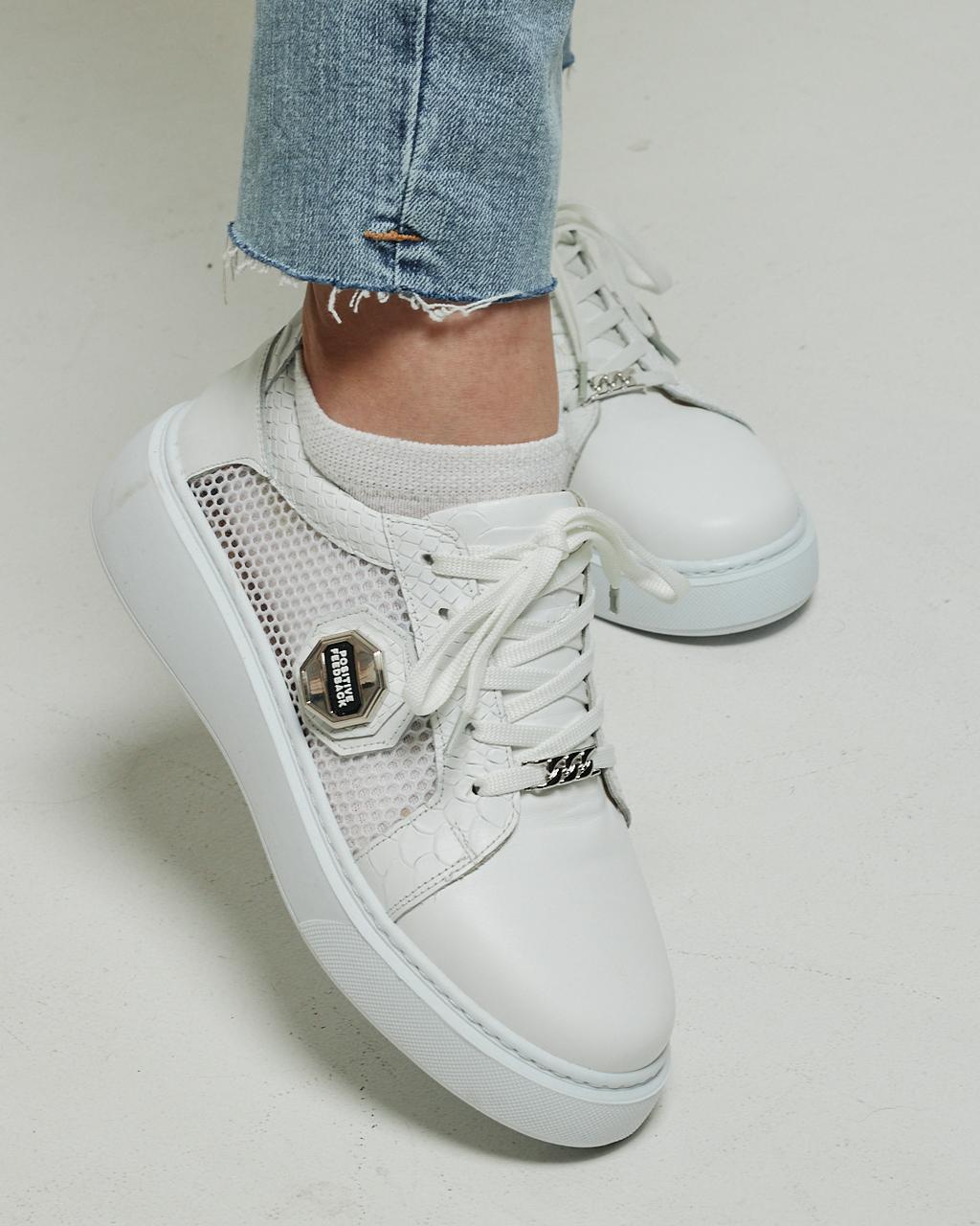 Кросівки із сіткою Krula 756366 36 білі шкіра