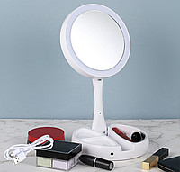 Складное косметическое зеркало для макияжа My Fold Away Mirror с подсветкой круглое TKTK