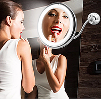 Косметическое гибкое зеркало для макияжа Ultra Flexible Mirror с 10-ти кратным увеличением и LED подсветкой