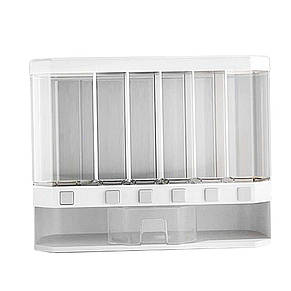 Органайзер для круп Multiple Dispenser, на 6 секцій, квадратні клавіші Білий, фото 3