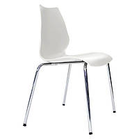 Штабельована стілець Лілі, пластик, хром, колір білий
