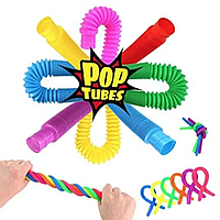Детская антистресс игрушка Pop Tub 20-75 см гофрированные трубки антистресс поп туб растягивающаяся игрушка