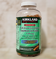 Риб'ячий жир Kirkland Signature Saumon d'alaska 1200 mg 320 капсул омега 3 фіш оіл