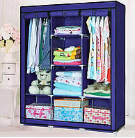 Складной тканевой шкаф для одежды и обуви HCX Storage Wardrobe 88130 на 3 секции Синий TKTK