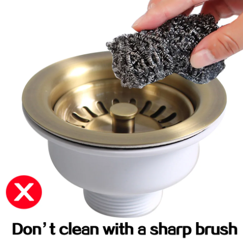 Євро вентиль. Водозлив без переливу, сифон для кухонної мийки (покриття лаком, латунь)