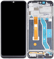 Дисплей модуль тачскрин Realme C11/С12/С15/Narzo 30A черный в рамке