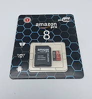 Карта памяти micro SDHC 8GB Amazon pro с адаптером TKTK