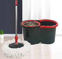 Комплект швабра с ведром с турбо-отжимом Easy Mop Комплект для уборки пола с отжимом-центрифугой 360 градусов