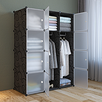 Пластиковый шкаф-органайзер для одежды на 12 секции Storage Cube Cabinet «МР 312-62» Черный TKTK
