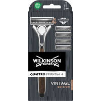 Бритва Wilkinson Sword Quattro Vintage Edition для мужчин с 4 картриджами (4027800205301) - Вища Якість та