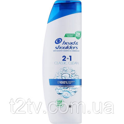 Шампунь Head & Shoulders 2 в 1 Проти лупи Основний догляд 330 мл (8700216157919), фото 1