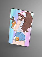 Голографічна наклейка на банківську картку Hilda (Pokemon) Голографический стікер на банковскую карту Аніме пакемони