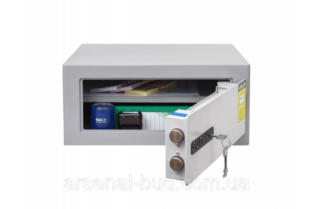 Сейф преміум, для зберігання зброї, грошей, золота, електроніки, Gute GSK-20 (ШхВхГ: 44х20х35 см.) із ключовим замком, сталь 4 мм., фото 1