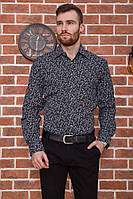 Рубашка мужская с принтом, цвет черный, 131R143872