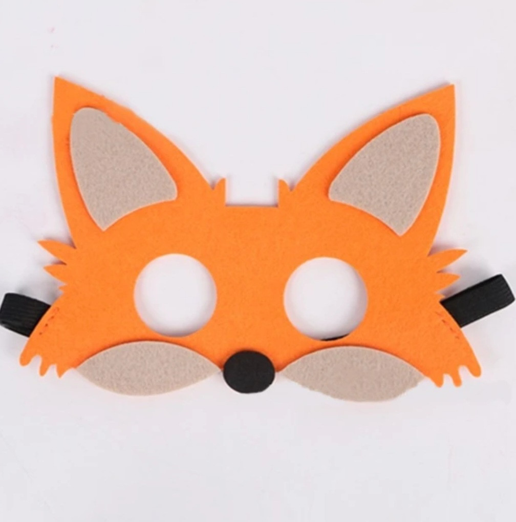 Дитяча маска на лице Лисиця one size помаранчевий, фото 1