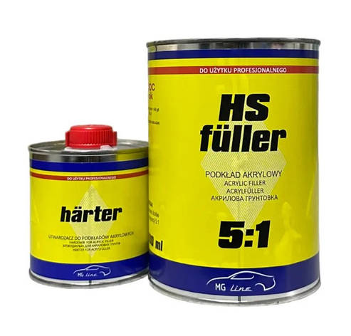 Грунт акриловий з затверджувачем Moto-Gama HS Filler 5+1 1л Жовтий, фото 1