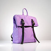 Рюкзак ролтоп женский USVIT Twisted Treasure сиреневый (35*13*40-50см) кордура Молодежный рюкзак прогулочный