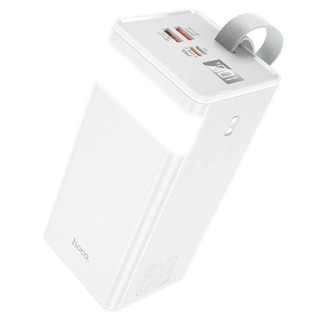 УМБ Павербанк Зовнішній акумулятор HOCO Powermaster fully compatible 50000mAh J86A|5A/22.5W|із швидкою зарядкою, White